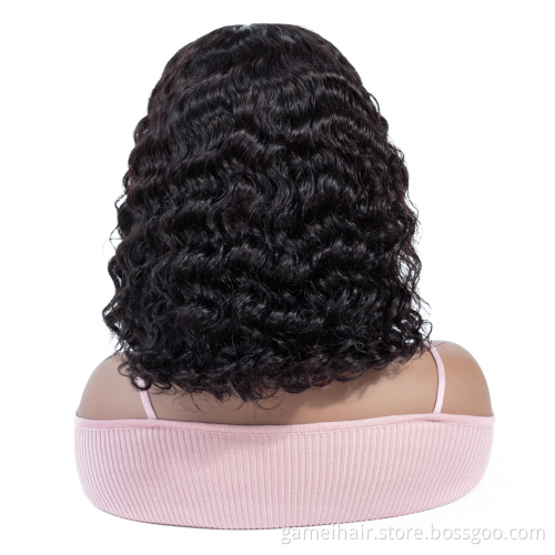 Deep Wave Lace Front Bob Wig For Black Women Real Brazilian Cuticle Aligned Deep Curly Hair Extension Lace Wig